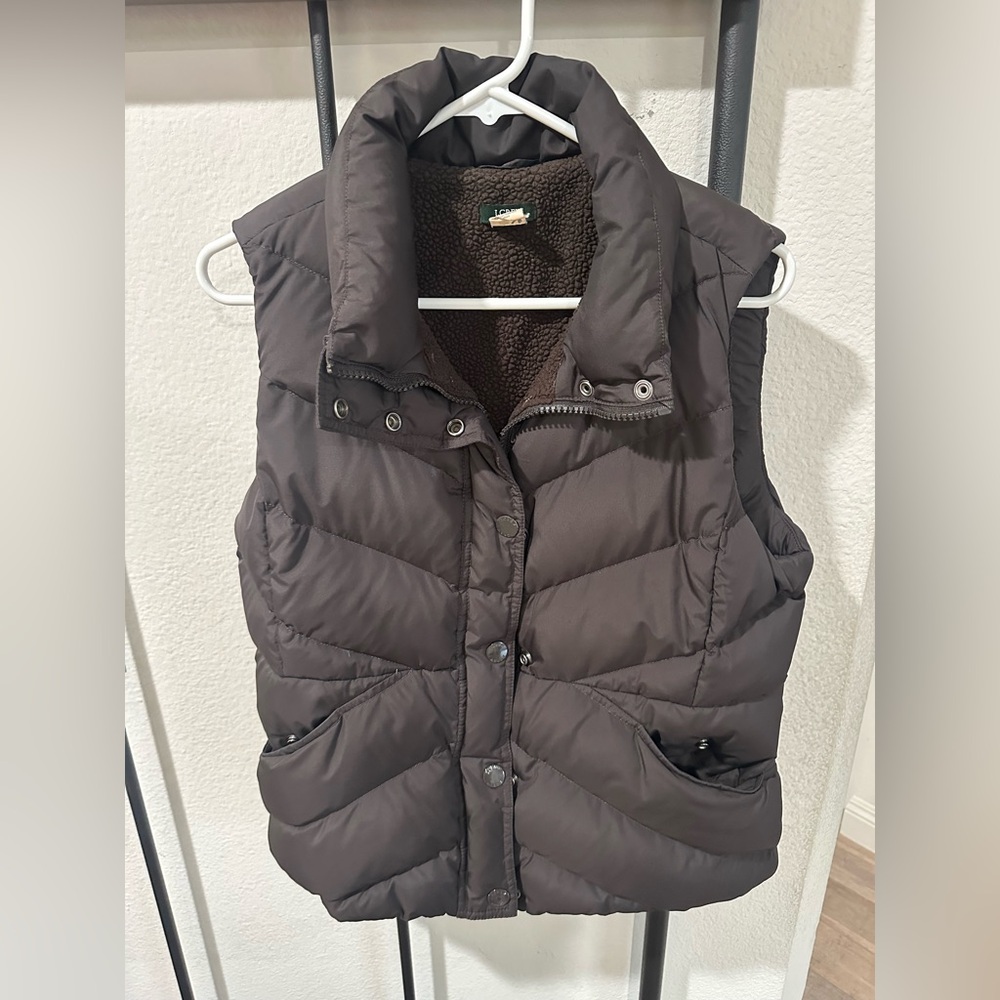 J. Crew Dark brown puffer vest